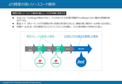 Jtestは有償ツールのため、まずプロジェクトで1ライセンスを用意し、コミット後の解析で利用すると効率がいい