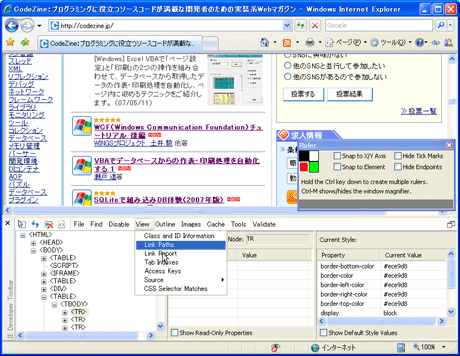 Internet Explorer Developer Toolbar Internet Explorer Developer Toolbar