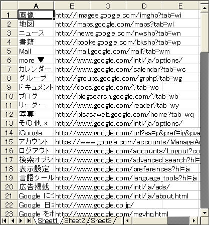 データが保存されたExcelファイル
