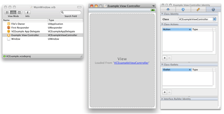図4　Identityの確認：VCExampleViewControllerインスタンスのIdentity Inspector表示