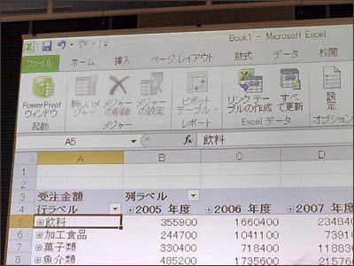 ExcelからPowerPivotウィンドウを呼び出し、さまざまなデータからキューブを作成できる