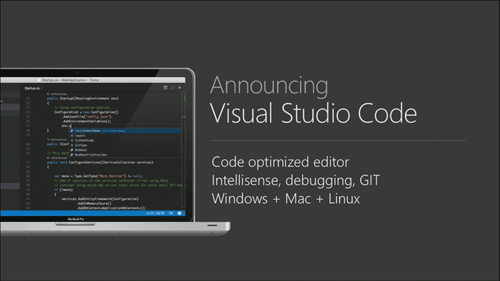 図1 Visual Studio CodeはVisual Studioファミリーの新たな一員(Build 2015より)