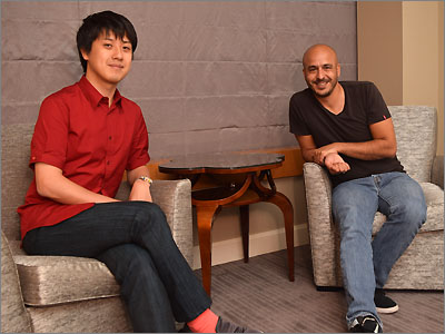ビズリーチ 取締役CTO 竹内真氏(左)と、Elasticsearch社CTO シャイ・バノン氏(右)