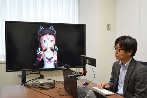 「コミュニケーションAI」のデモ中の様子