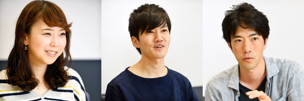 クラウドサポートエンジニア 星野光玖氏(左)、長谷川淳氏(中)、有賀征爾氏(右)