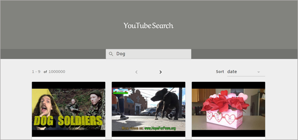 YouTubeの動画を検索するアプリ