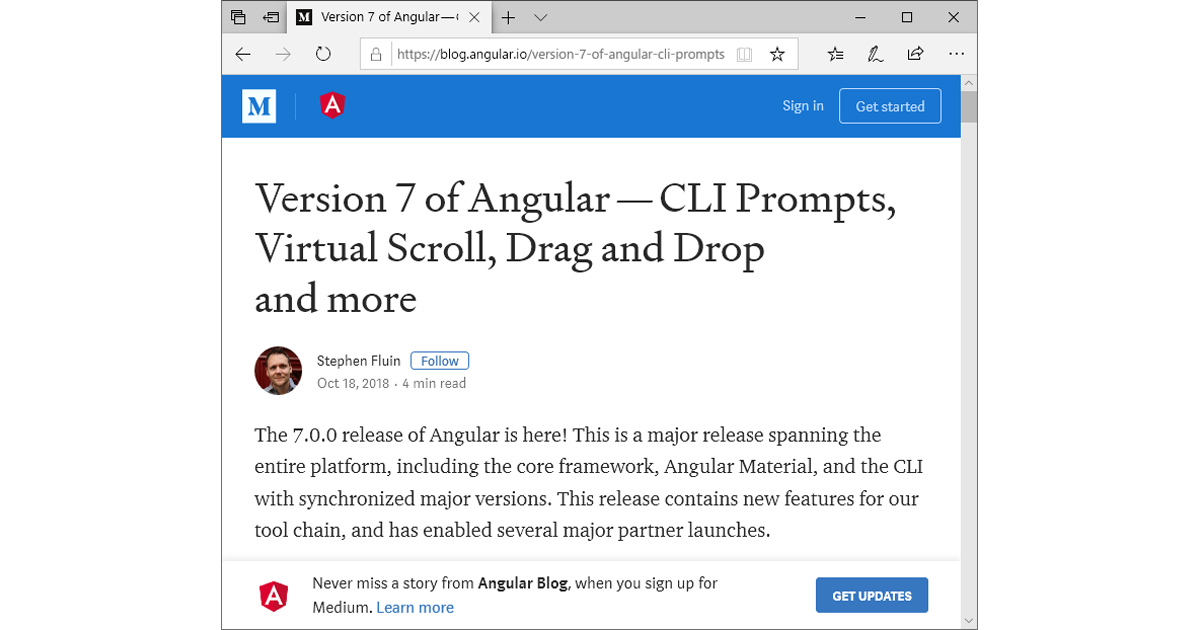 QnA VBage フレームワークとツールの両面で完成度アップ! 「Angular」バージョン7の新機能