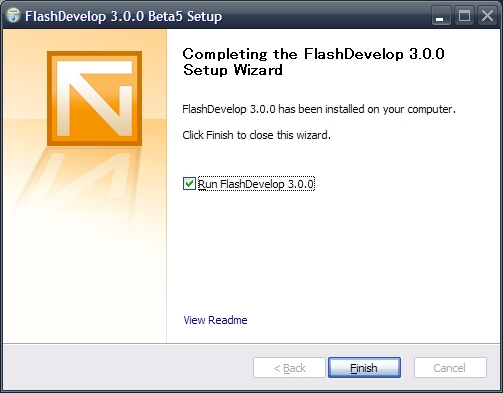 FlashDevelopインストール完了! FlashDevelopインストール完了!