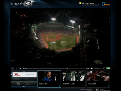 Smooth Streamingを使った参考サイト「smoothhd.com」。チャンネルを変えるように映像を切り替えることができる。