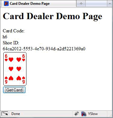 図1 Webアプリケーション「CardDealer」は、AJAXを使用してRESTサービスを呼び出す
