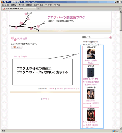 サンプルの実行キャプチャ
