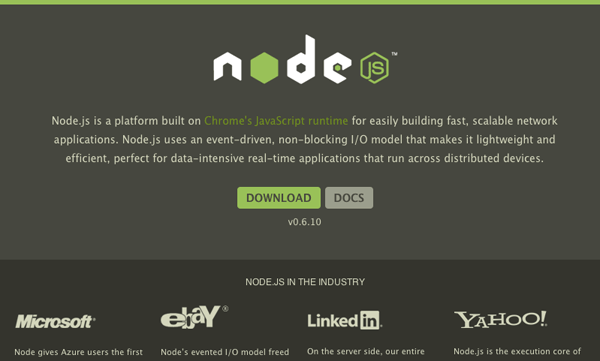 Node.jsのWebサイト