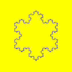 図3 3点を基準に描いたコッホ曲線 図3 3点を基準に描いたコッホ曲線