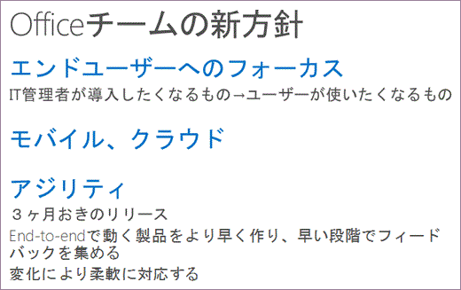 Officeチームの新方針