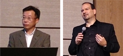 日本IBM 執行役員 クラウド事業統括担当 小池裕幸氏(左)、米IBM SoftLayer CEO ランス・クロスビー氏(右)