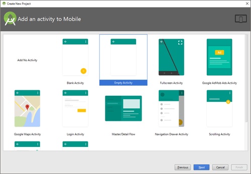 図5 Add an activity to Mobile画面