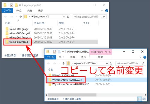 図3 Wijmo 5を展開して配置